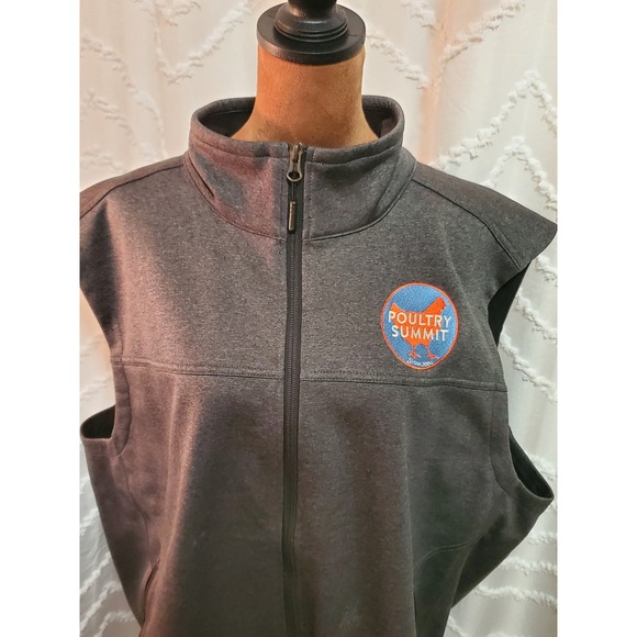 The North Face Mens XXL Full Zip Vest Poultry Summit Badge Gray Vest - Picture 2 of 6